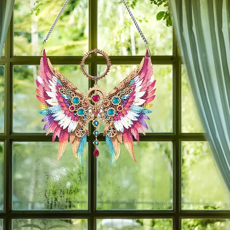 1PC Custom Colorful Wings DIY Diamond Painting Hanging Ornament Special Shape Acrylic Diamond Painting Irregular Pendant