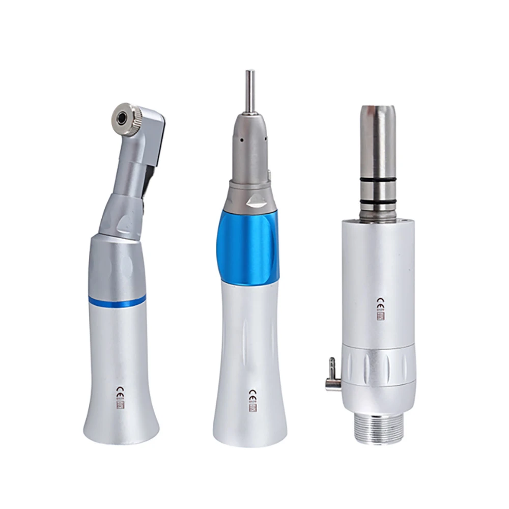 Dental Low Speed Handpiece External Water Spray Contra Angle Straight Handpiece Air Motor 2/4 Holes