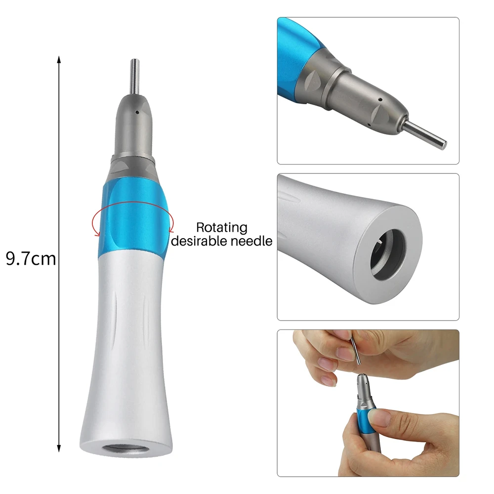 Dental Low Speed Handpiece External Water Spray Contra Angle Straight Handpiece Air Motor 2/4 Holes
