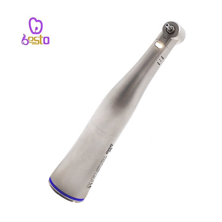 Dental 1:1 Fiber Optic Contra Angle with FG1.6mm Push Botton Low Speed Handpiece Dentistry Stainless Steel Turbine Contra Angle