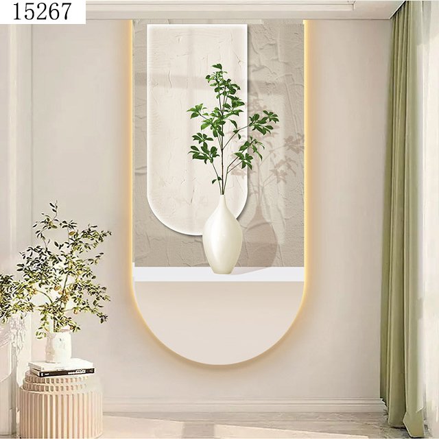 vestibule arch mural with light diamond painting laser engraving crystal porcelain painting wall art home decor