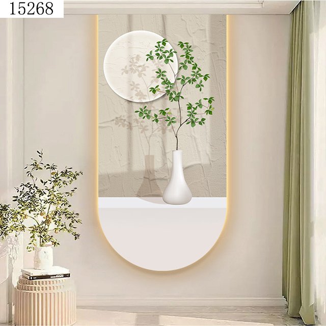 vestibule arch mural with light diamond painting laser engraving crystal porcelain painting wall art home decor