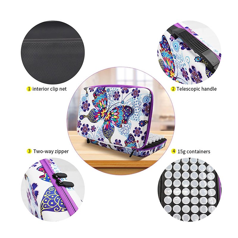 60 Slots DIY Diamond Painting Storage Case with Accessories Organizer Boxes for Craft Jewelry Beads Kits