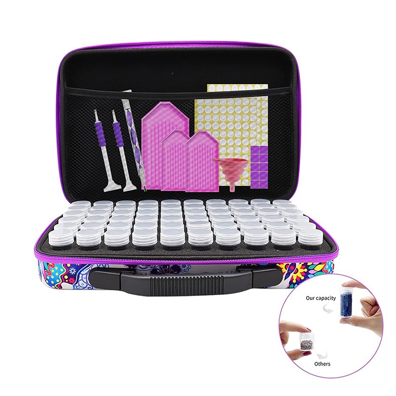 60 Slots DIY Diamond Painting Storage Case with Accessories Organizer Boxes for Craft Jewelry Beads Kits