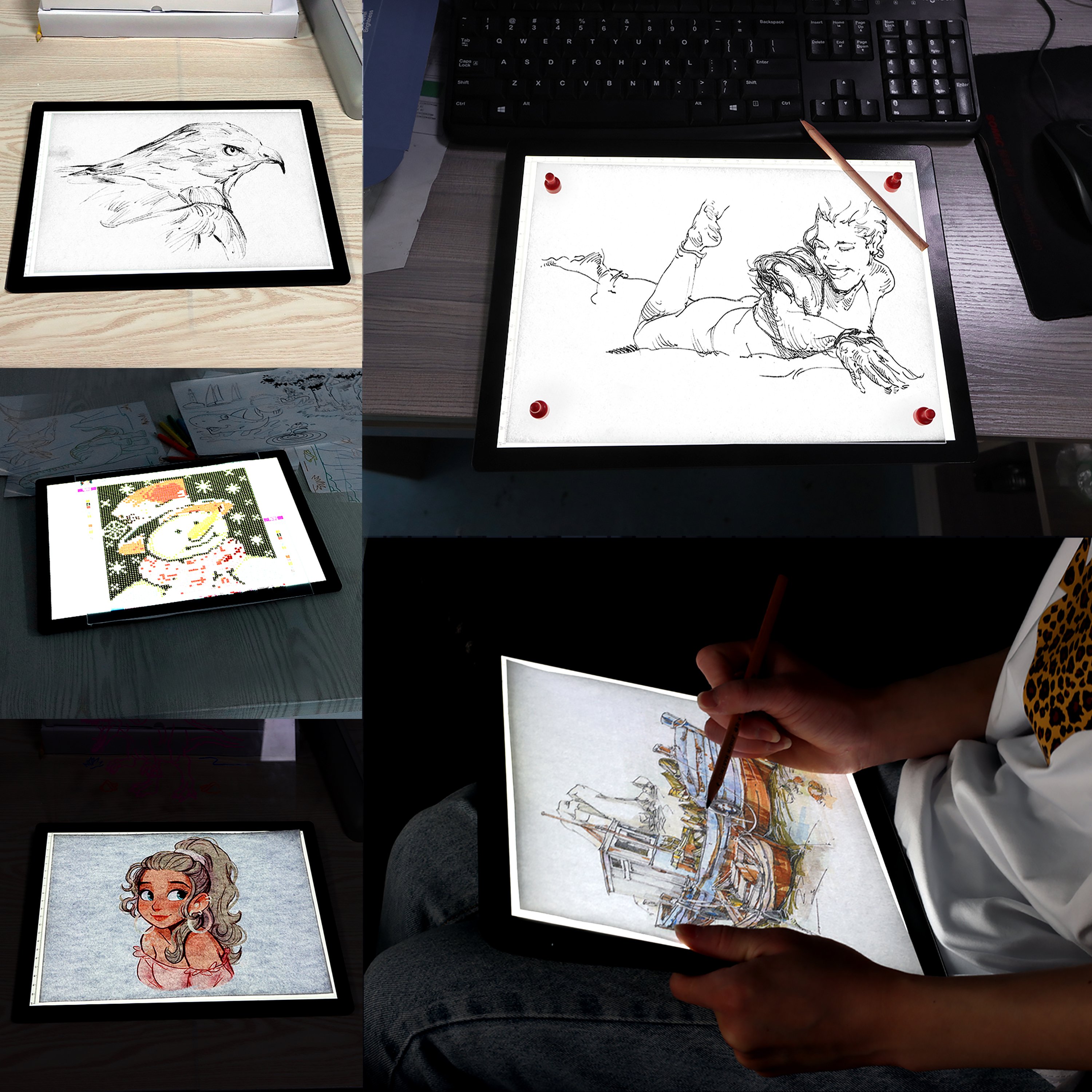 Architect Technical Light Up Level Dimmable A3 Lighted Diamond Painting Led Drawing Light Pad With Battery