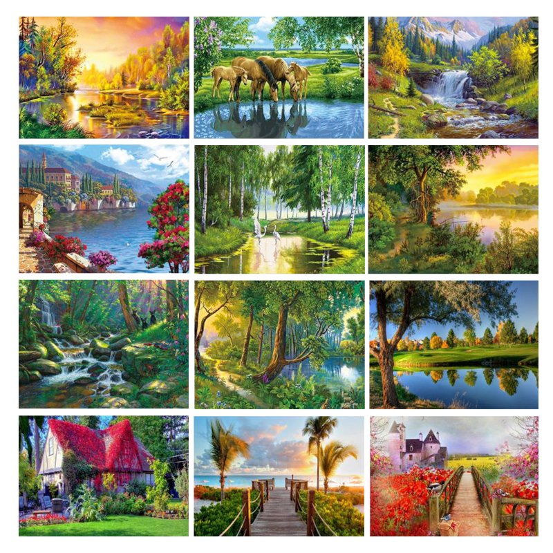 Custom Home Decor Gift DIY Wholesale 5D Diamond Painting Landscape Painting