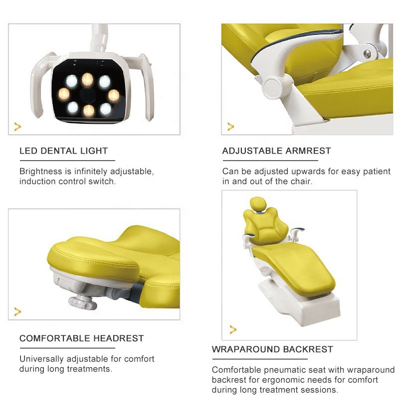 Dental chair full set Dental unit with led lamp air compressor dental chair
