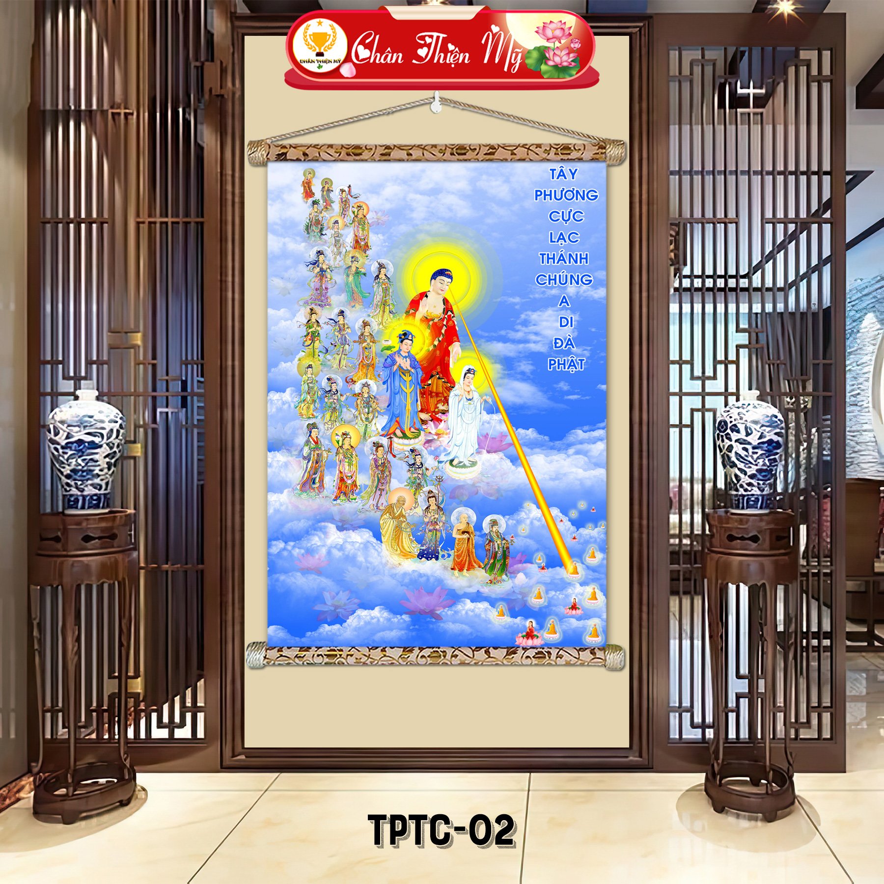 Customized Buddhism Religion Scroll Painting Decorate Wall Art Original