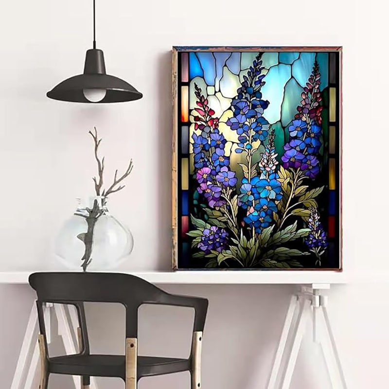 Blue purple flower sea diamond painting flower series painting 5DDIY full diamond embroidery paintings and wall decoration arts