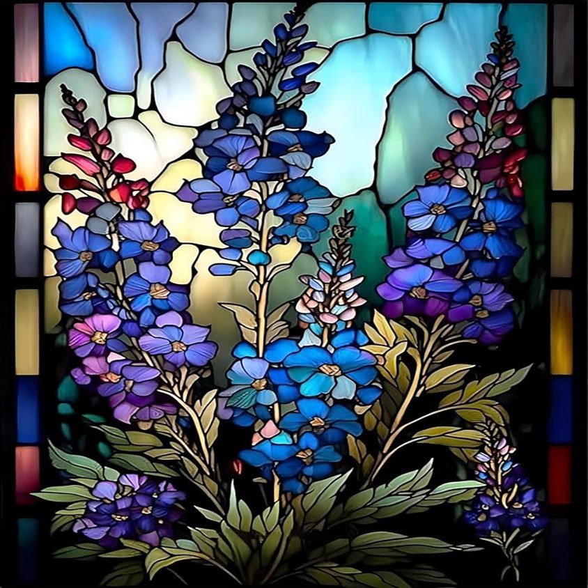 Blue purple flower sea diamond painting flower series painting 5DDIY full diamond embroidery paintings and wall decoration arts