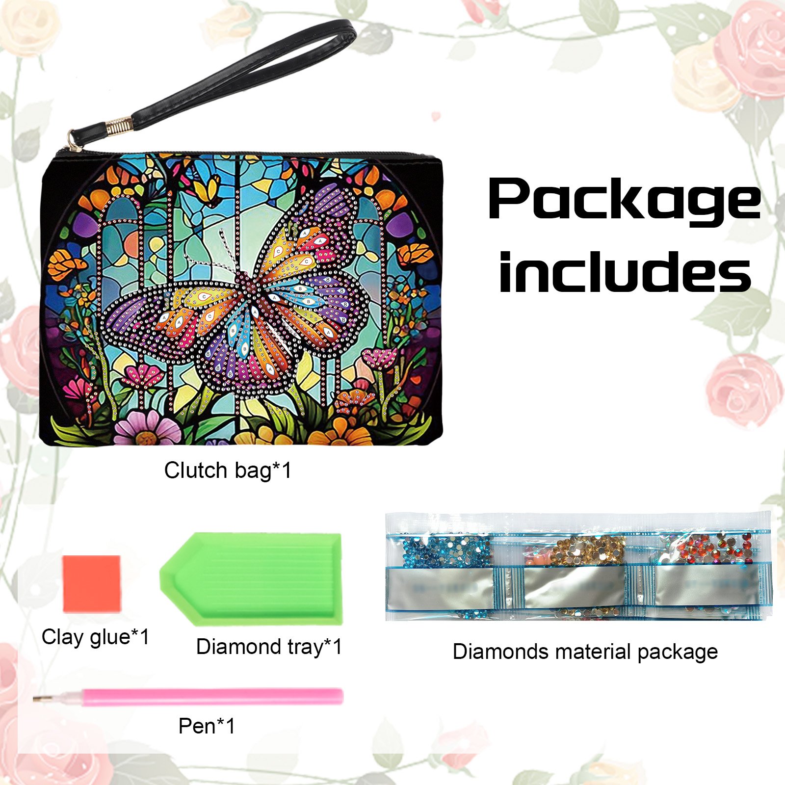 Colorful Butterfly Design 5D Diamond Painting Purses