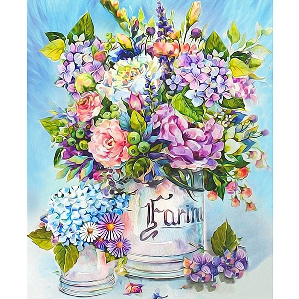 Beautiful flowers high quality wholesale full diamond painting 5D painting diamond set for adults