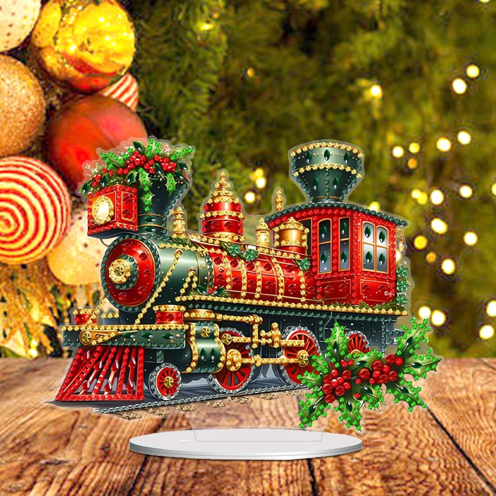 Diamond Art Acrylic Christmas Train 5D Table decoration