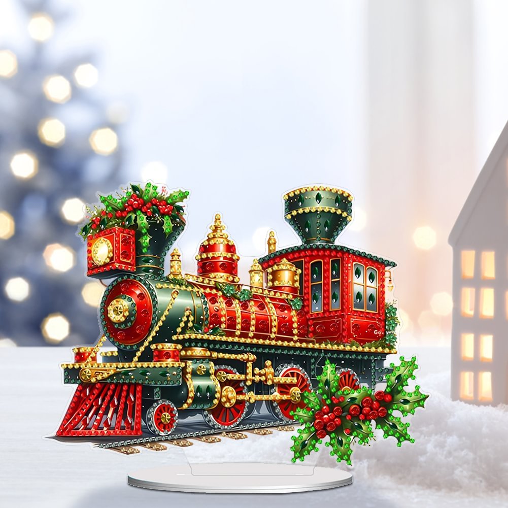 Diamond Art Acrylic Christmas Train 5D Table decoration