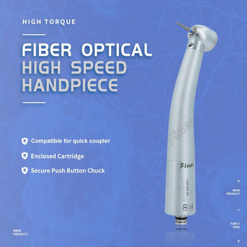 Dental fiber optic high speed handpiece with quick coupler Dental triple spray air turbine
