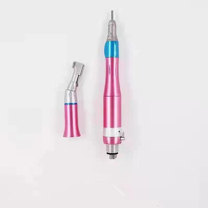 Air turbine contra angle handpieces in blue or colorful are delivered by China Factory with a 2/4 hole motor