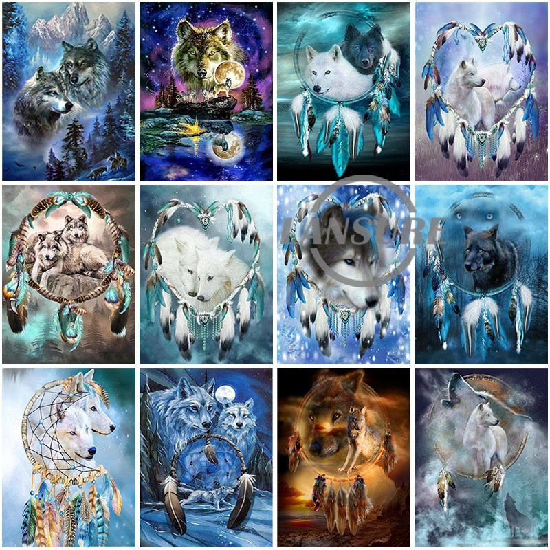 LS 5D Diamond Painting kit Dream catcher velvet canvas resin drill mosaic Diamond Embroidery Home Decor gift