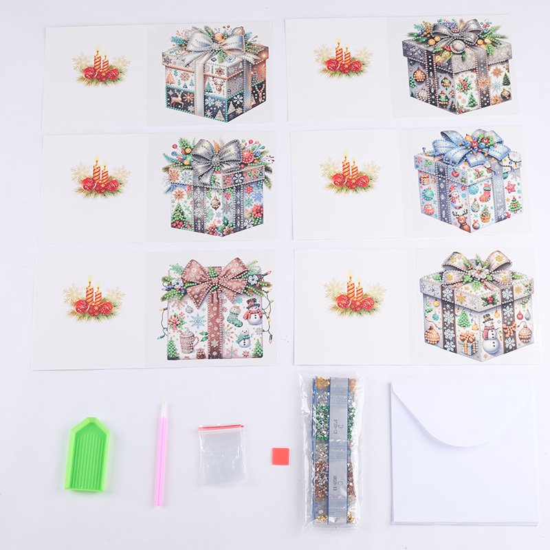 Hot Sale Six Piece Set Children's Greeting Card Diamond Painting Christmas Box Greeting Card Gift For Friends And Family