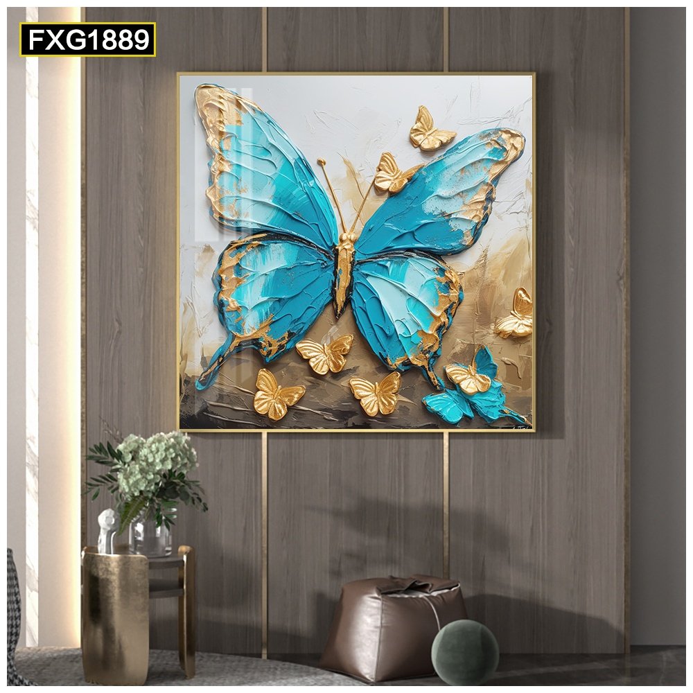 Butterfly painting art living room flower, restaurant decoration flower pictures butterfly diamond canvas wallpaper