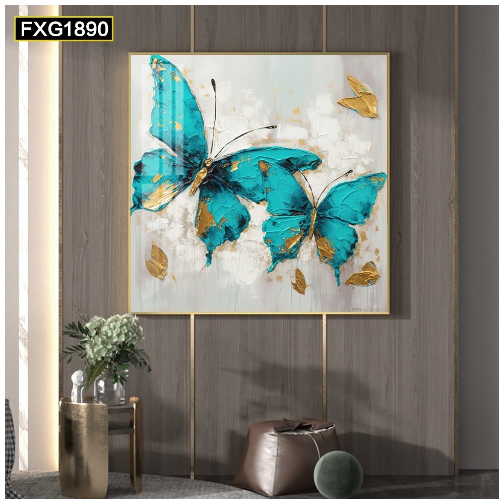 Butterfly painting art living room flower, restaurant decoration flower pictures butterfly diamond canvas wallpaper