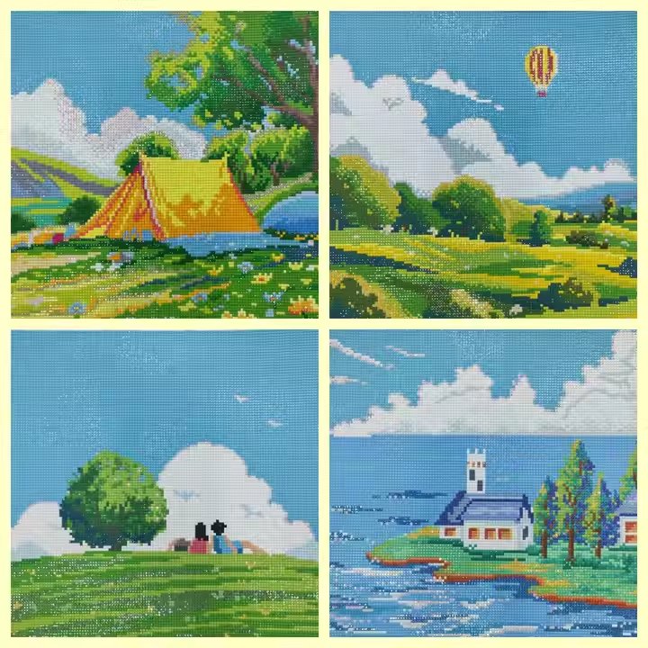 ML-12 Wholesale 5D diy custom 12 months of different landscape seasons diamond paintings