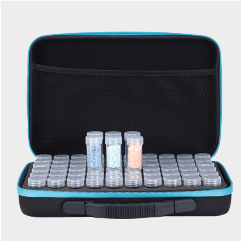 60pc Round Bottles Storage Box Diamond Painting Jewelry Box Sets Nail Tools Beads Bottles Container Jar Zipper Case Tool Sets