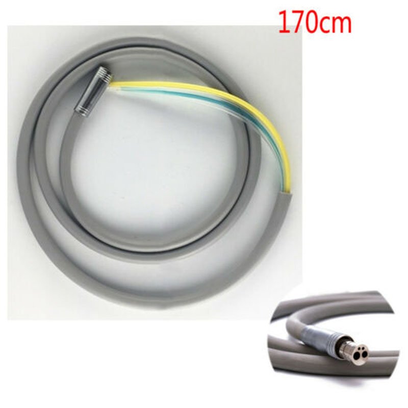 4 Hole Handpiece Tube Dental Silicone Hose Tubing for High Speed Handpiece (With Connector) 3 Dental Handpiece Tubing
