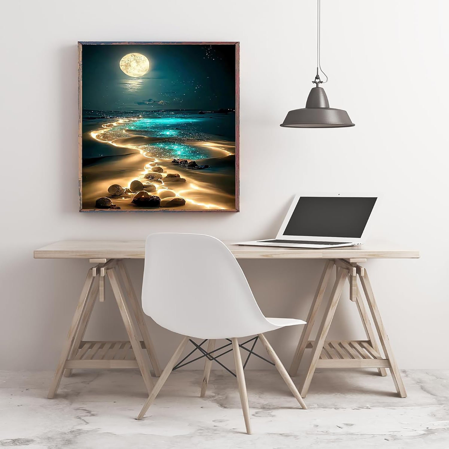Seaside Night View Diamond Painting Moonlight Beach Diamond Decoration Painting 5D DIY Diamond Sticking paintings and wall arts
