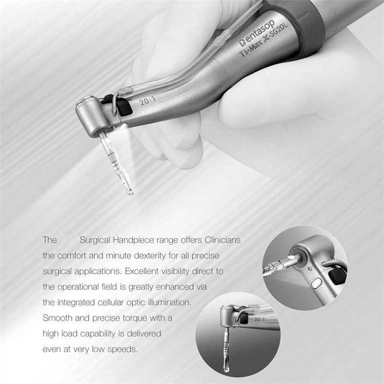 Top Selling Surgical Led Dental Electric Slow Speed Handpiece Implant Reduction Speed Contra Angle 20:1 With LED Fiber Optic