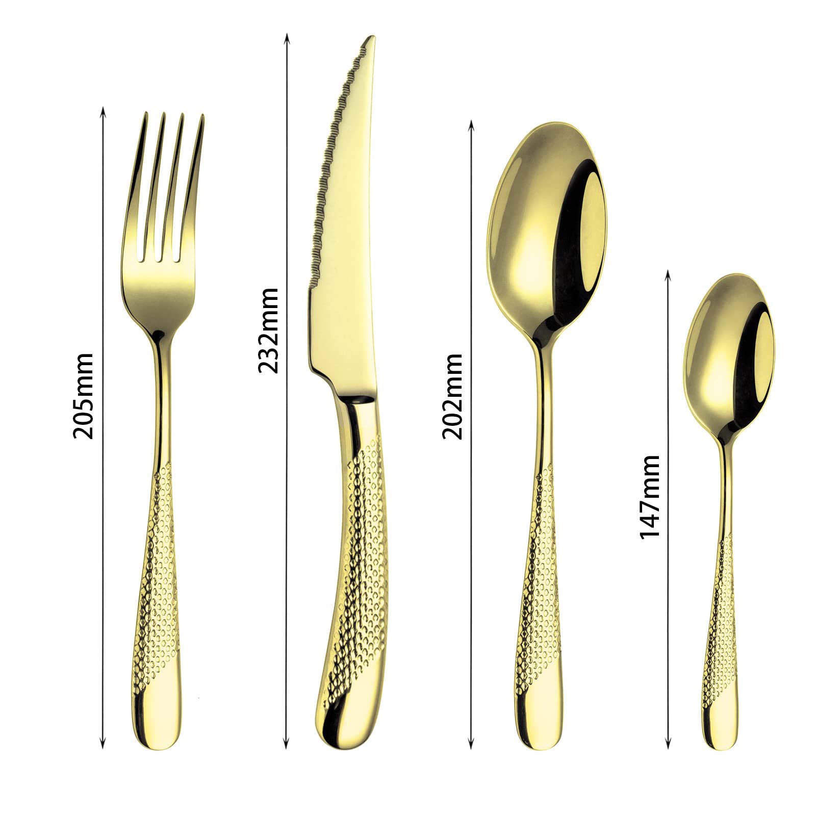Popular Design Gold Set Flatware Golden Fork Matte Triangle Fruit Pink Goldplated Cutlery