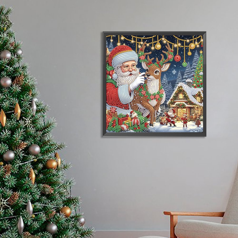 Custom 30x30CM Special Shaped 5D Acrylic Diamond Painting DIY Santa Claus Christmas Decor Diamond Painting