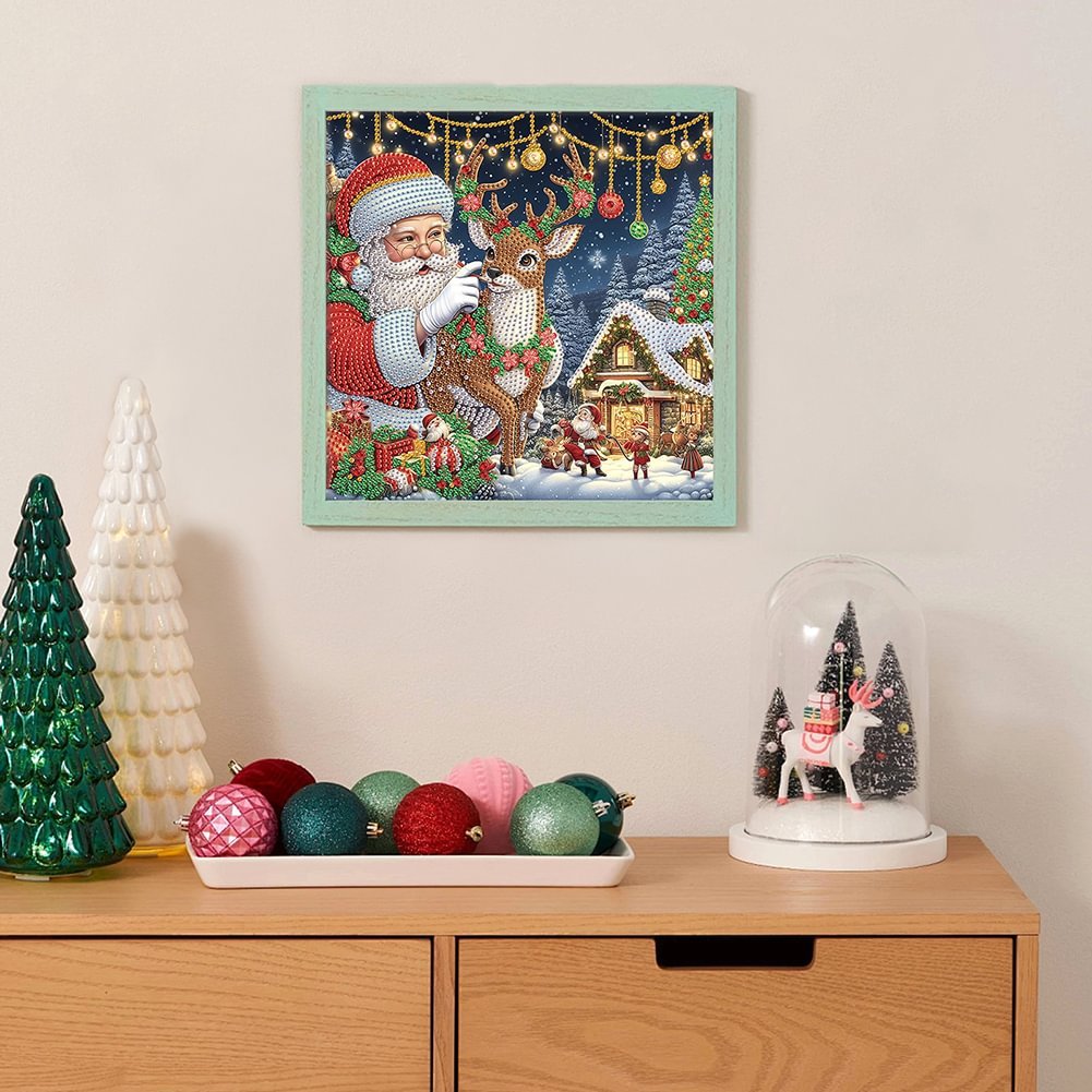 Custom 30x30CM Special Shaped 5D Acrylic Diamond Painting DIY Santa Claus Christmas Decor Diamond Painting