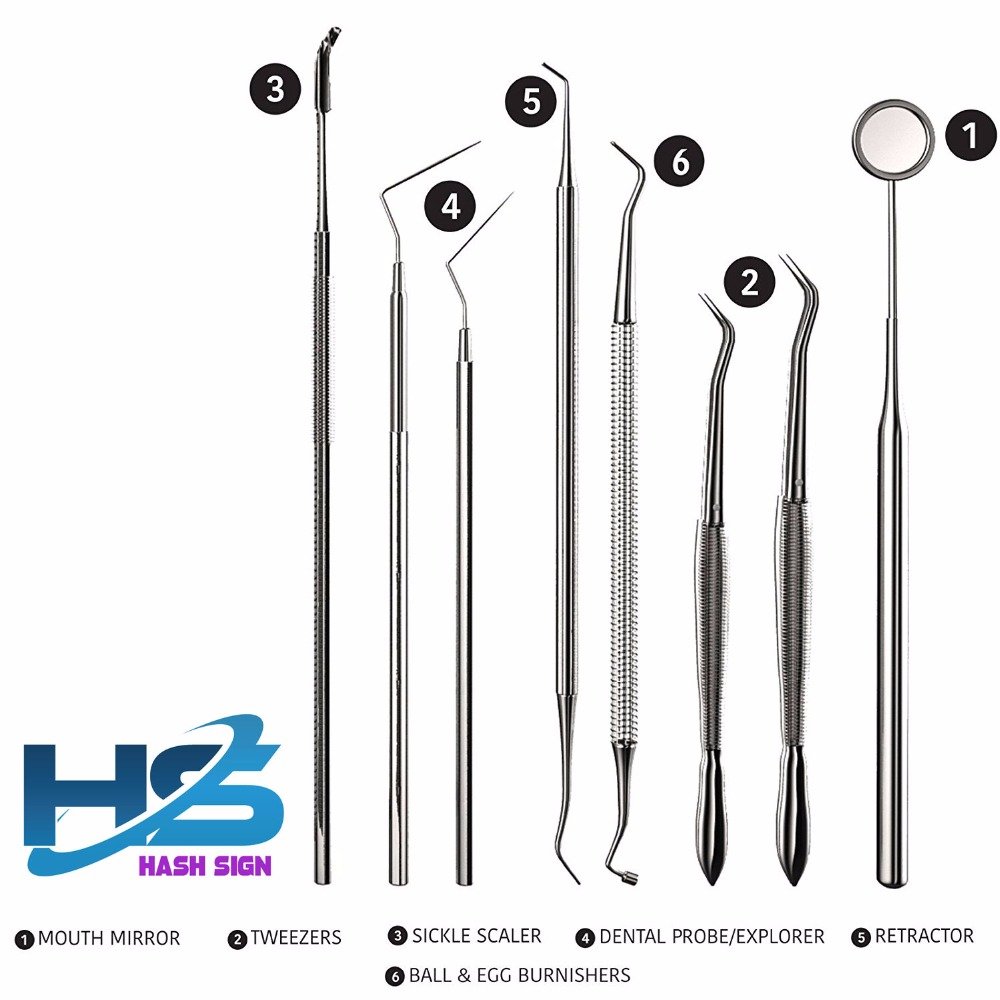8-Piece Dental Hygiene Kit Stainless Steel Oral Cleaning Tools Home Use Teeth Gum Cleaning Kit with Custom Logo