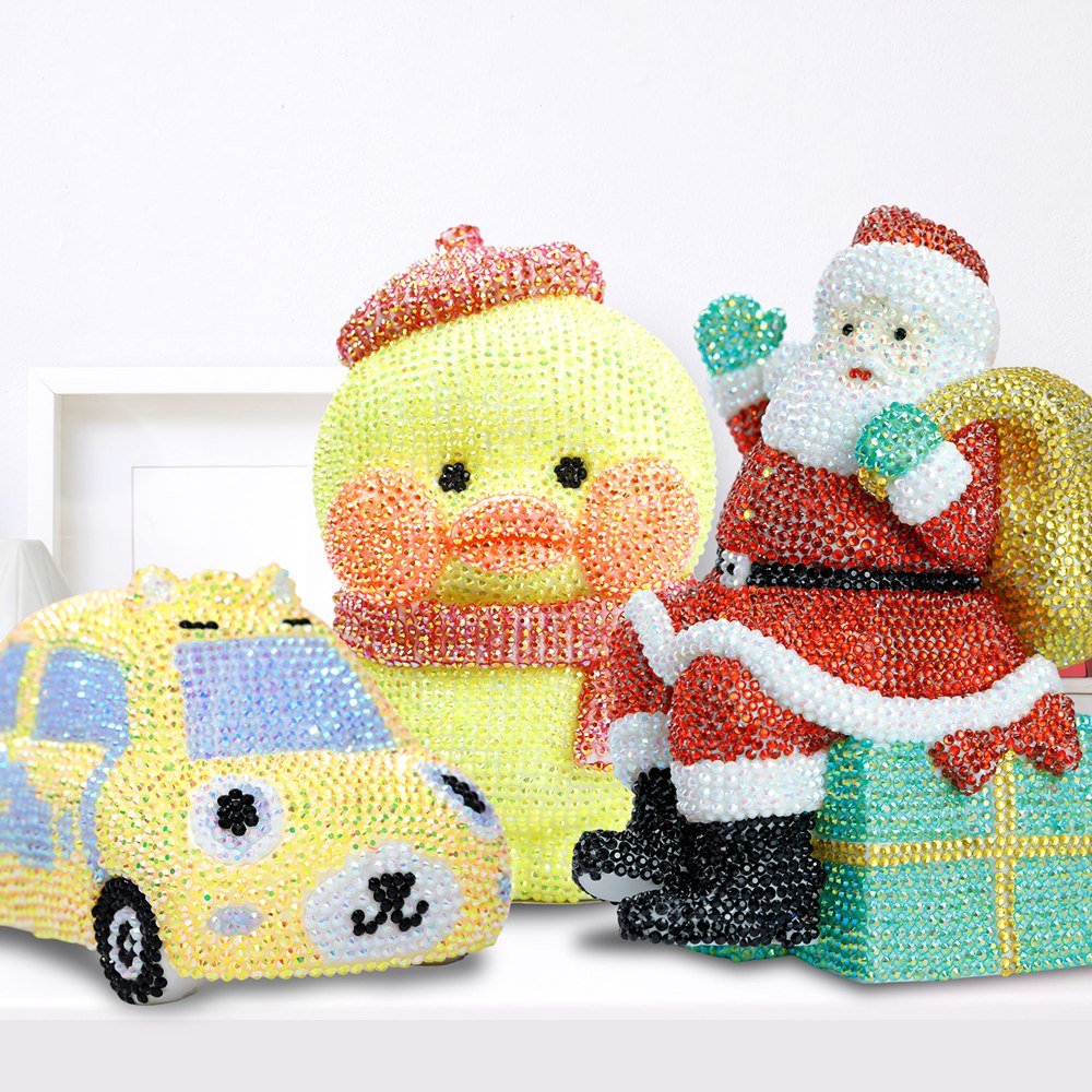 New Arrival DIY Dot Diamond Piggy Bank Yellow Bear Diamond Painting Doll Kids Handmade Birthday Gift For Beginners