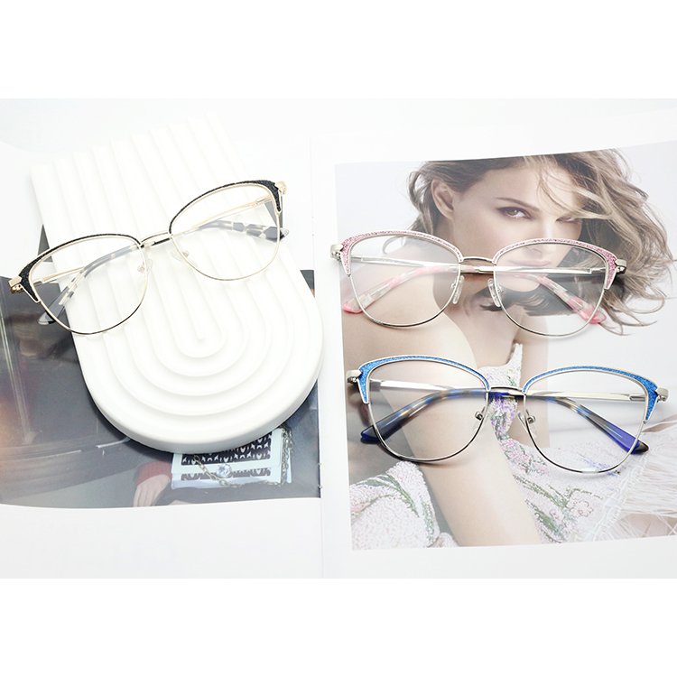 Eyewear Colorful Drop Painting Eyeglasses Frame Wholesale Stock Optical Frame Metal for Men Women Diamond Unisex Figure Color