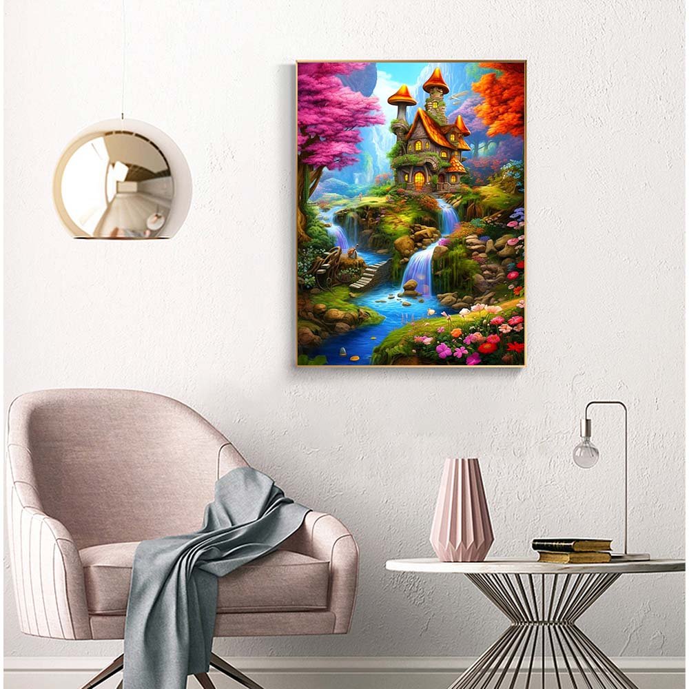 DIY Custom 30*40 5D Diamond Painting Kits Mosaic Art wonderful house Decorative vase flower arrangement Painting Printed