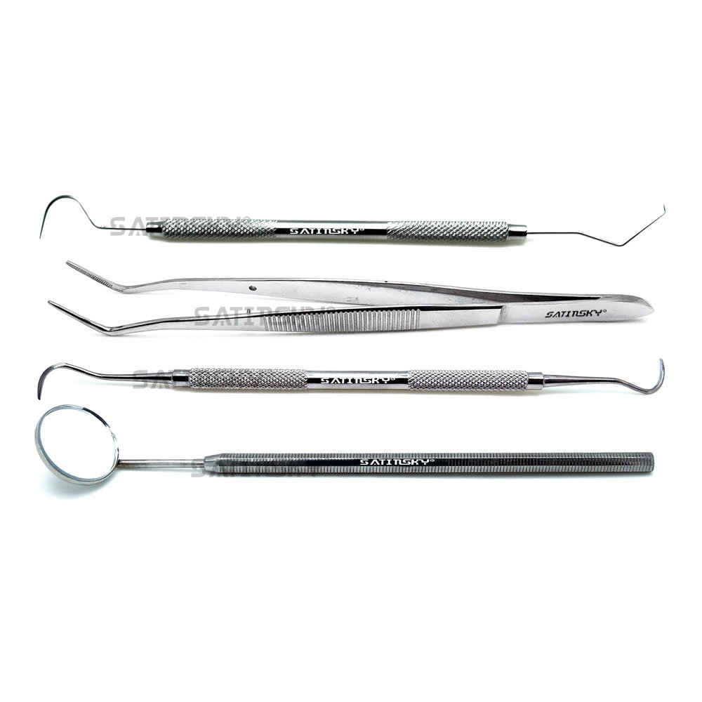 Diagnostic Examination Orthodontic 4 Pcs Set Dental Periodontal-Professional Gracey Curettes 3/4, 5/6, 11/12, 13/14 Instruments