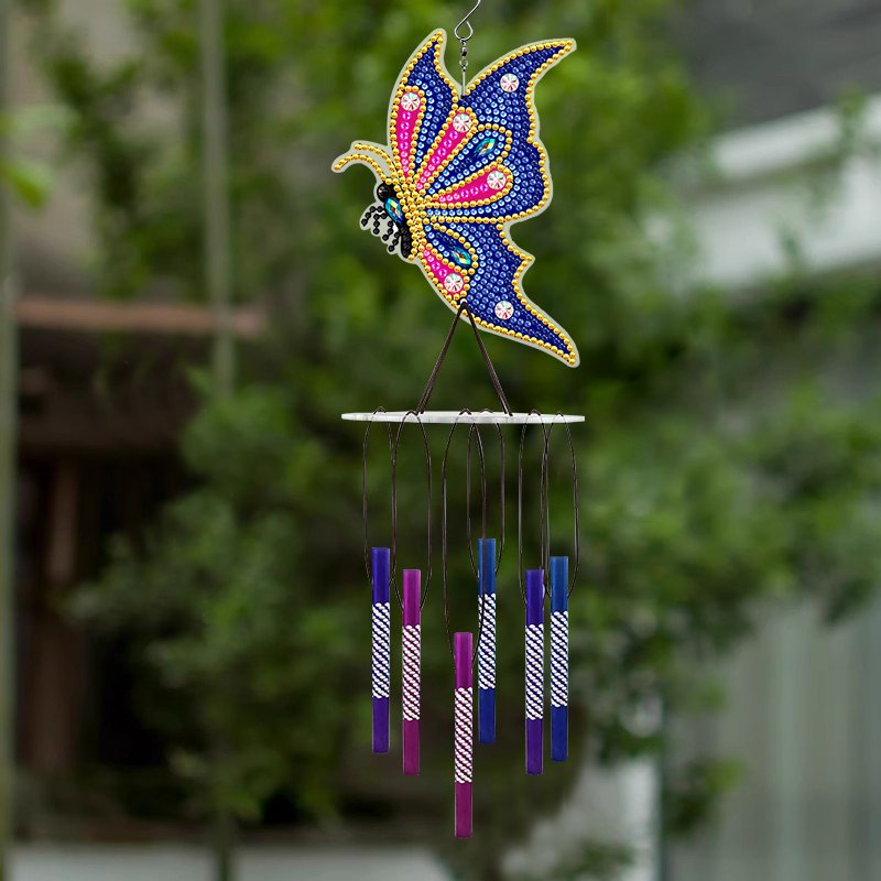 Histone New 5D DIY Diamond Painting Pendant Art Animal Wind Chime Butterfly Bird Pendant Decoration Home Decoration