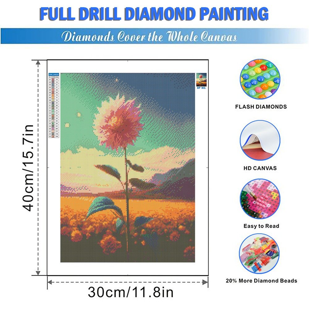 5D Diamond Painting Sunflower Full Square Round Drill Mosaic Flower Set Craft Kit Handmade Gift