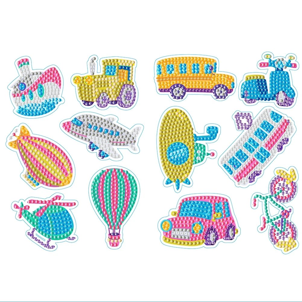 Diamond Painting Stickers Cartoon Princess&Animal Diy Art Diamond Stickers by Numbers Kits for Children