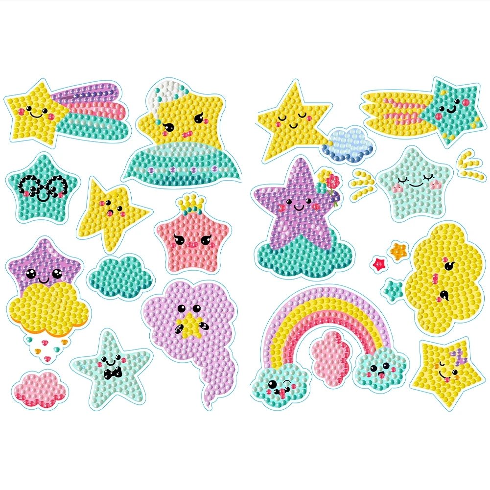 Diamond Painting Stickers Cartoon Princess&Animal Diy Art Diamond Stickers by Numbers Kits for Children