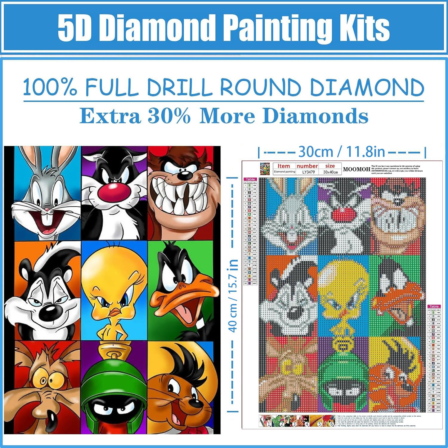 Cartoon character image diamond painting children's animation diamond painting anime collection pattern diamond painting 30*40cm