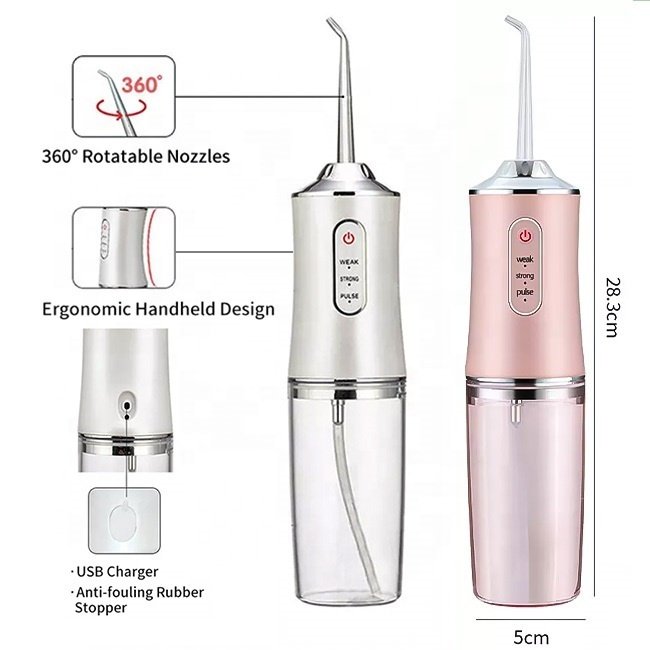 Water Flosser Teeth Cleaning Cordless Dental Oral Portable and Rechargeable IPX7 Waterproof