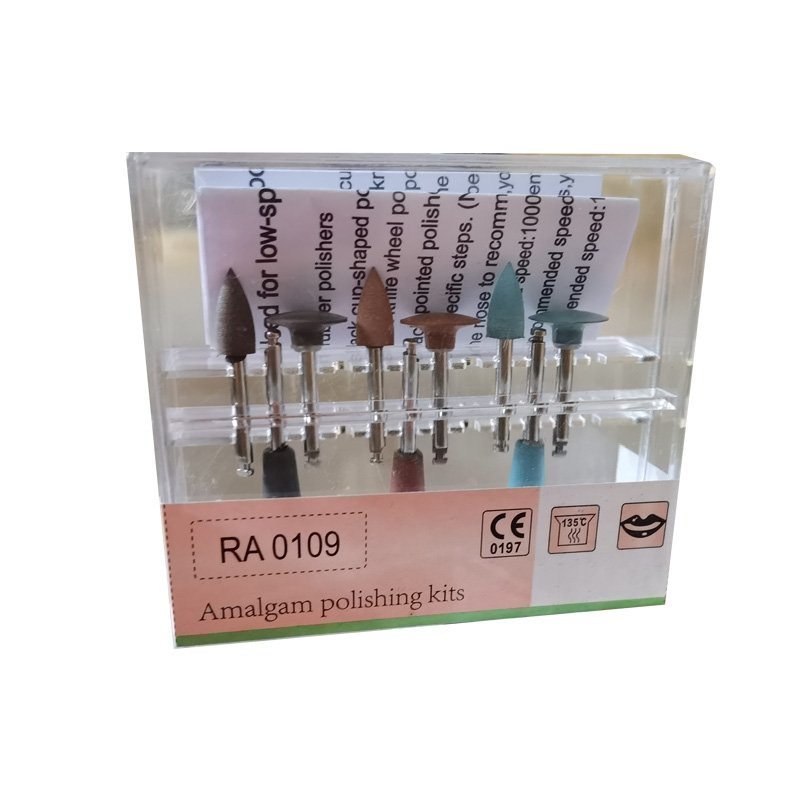 Dental Amalgam Polishing Kit for Low Speed Handpiece RA0109 Diamond Burs Cups Teeth Polishing Kit