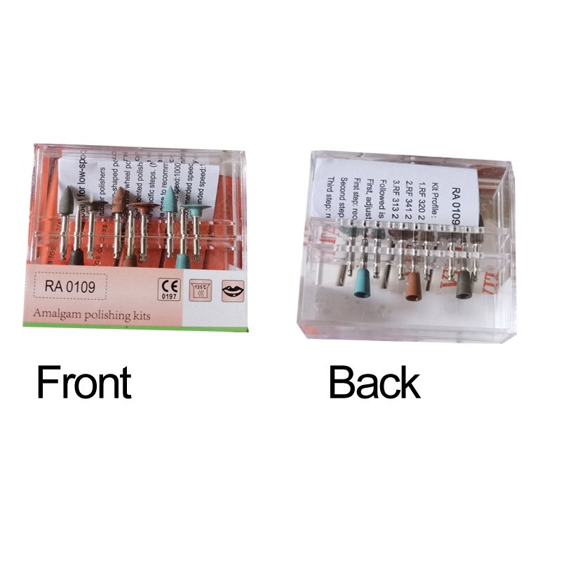 Dental Amalgam Polishing Kit for Low Speed Handpiece RA0109 Diamond Burs Cups Teeth Polishing Kit