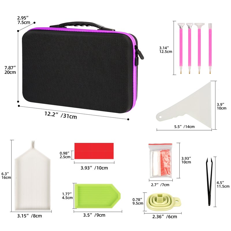 High Quality 5d Diamond Painting Storage Box 60 Round Bottles for Diamond Drills Storage Carry Case with Tools Accessories