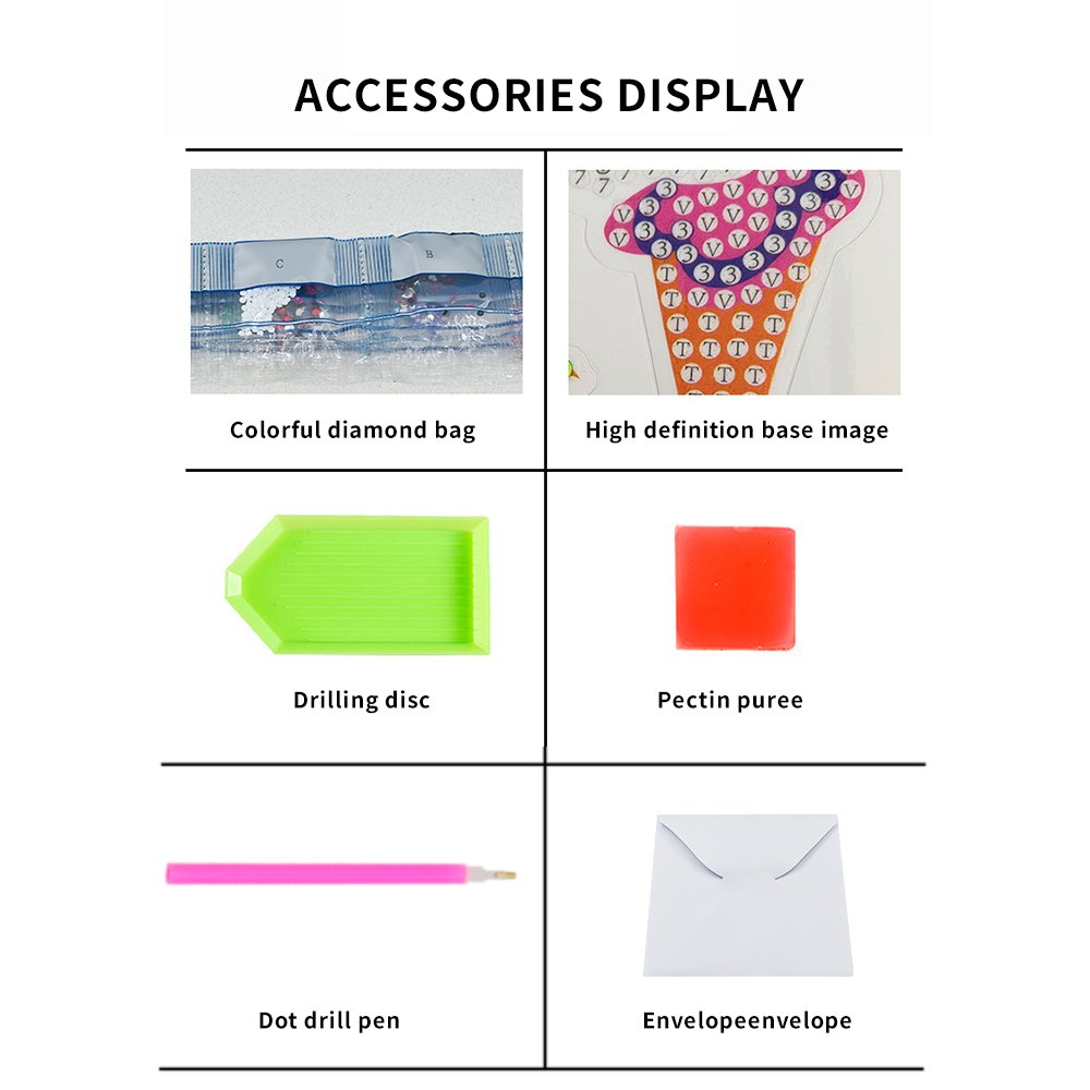 6-piece Halloween 5D Diamond Painting Kit for Kids DIY Diamond Art Wall Decoration Halloween Diamond polka Dot craft Gift Cards