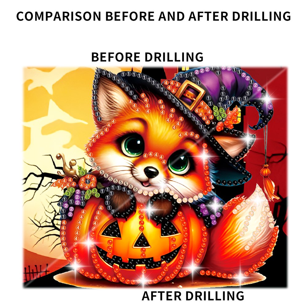 6-piece Halloween 5D Diamond Painting Kit for Kids DIY Diamond Art Wall Decoration Halloween Diamond polka Dot craft Gift Cards