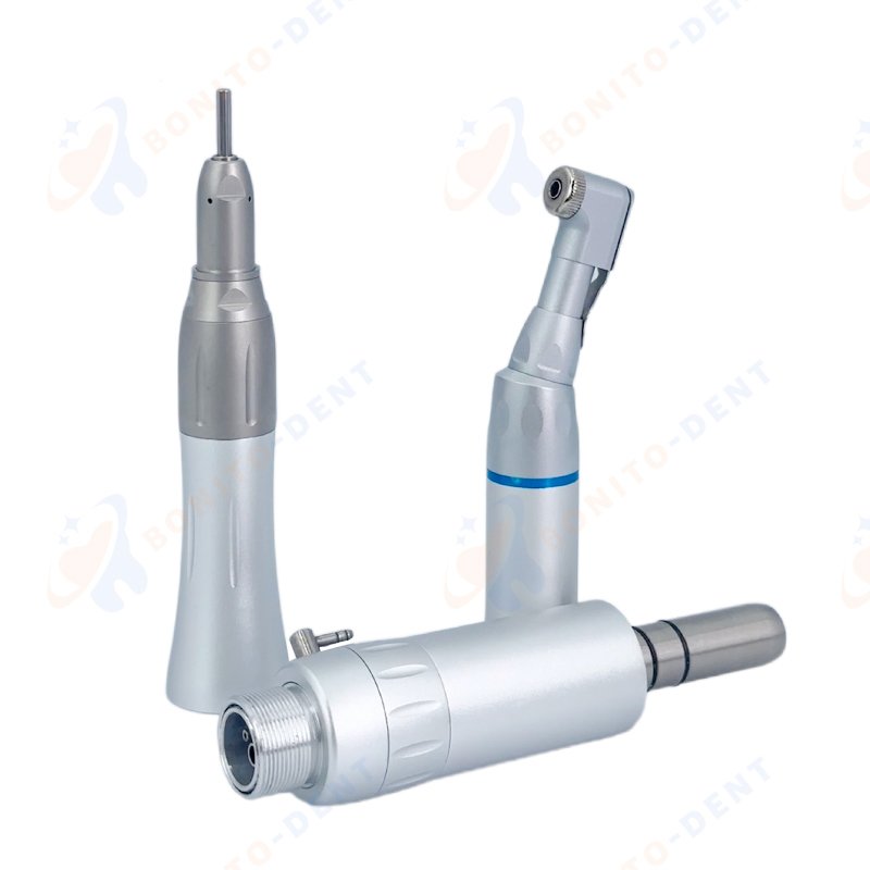 High Quality Dental Handpiece Set Air Motor Straight And Contra Angle Wrench Type External Water Spray Low Speed Handpiece Kit