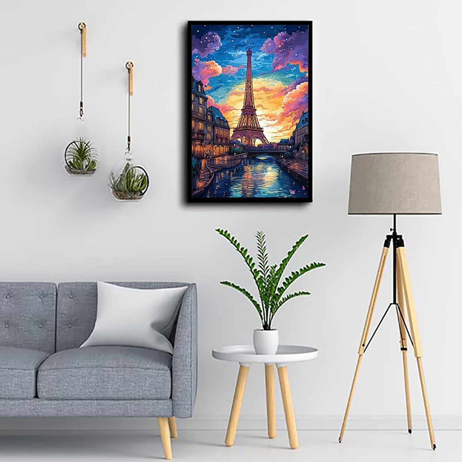 DIY Diamond Painting Kit Cartoon Paris Tower Painting Round Diamond Tower Landscape Painting Art, Home Wall Decoration Crafts